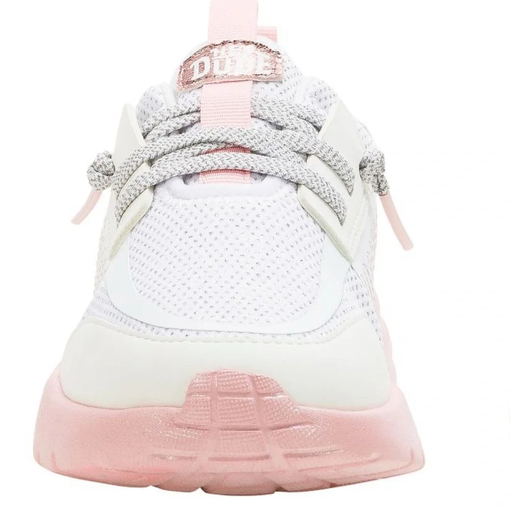 Hey Dude Sirocco Play Pink/White Sneakers Youth NWT - Picture 6 of 7